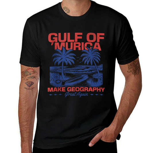 Gulf of USA American Gulf of Murica Patriotic Beach Tank Top Lightweight T-Shirt