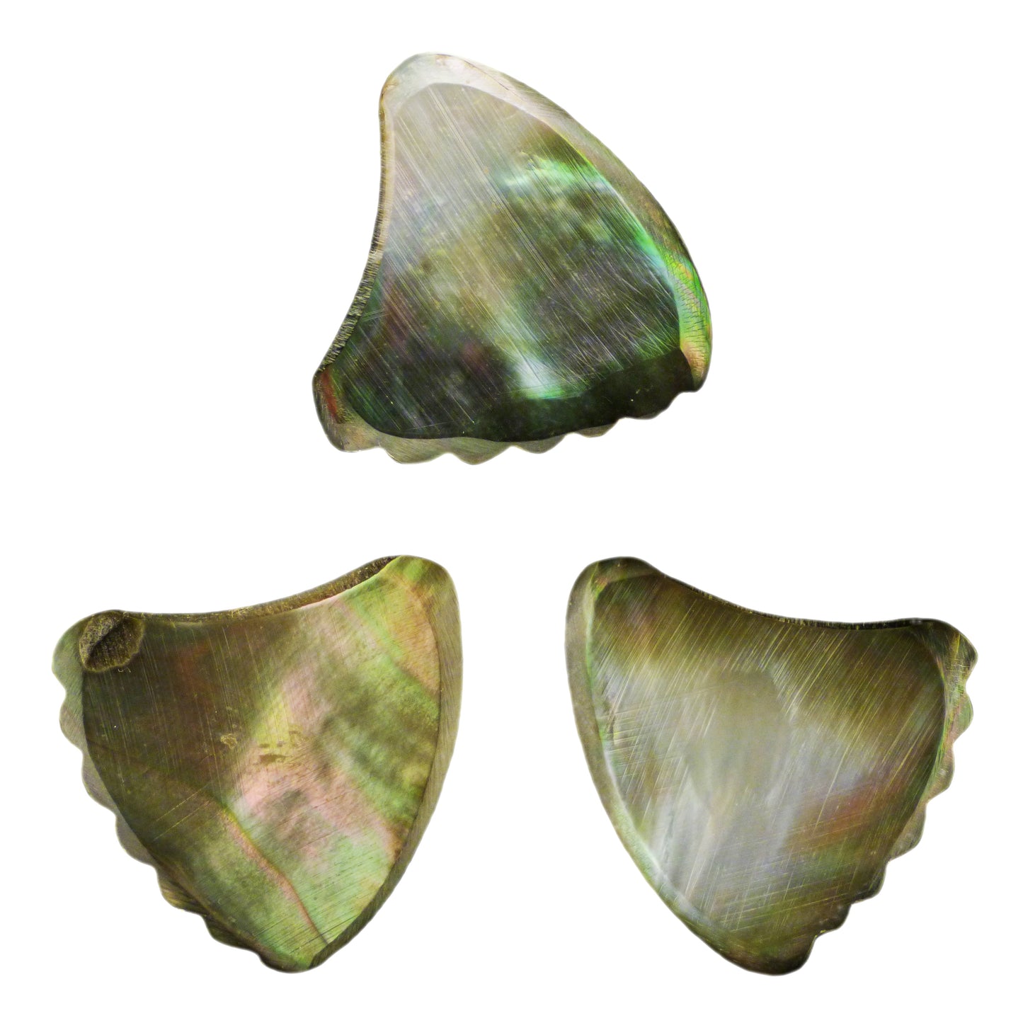 Black Abalone Shell Guitar Or Bass Pick - 2.0 mm - 390 Wedge Shark Fin Shape - Handmade Specialty Exotic Luxury Plectrum