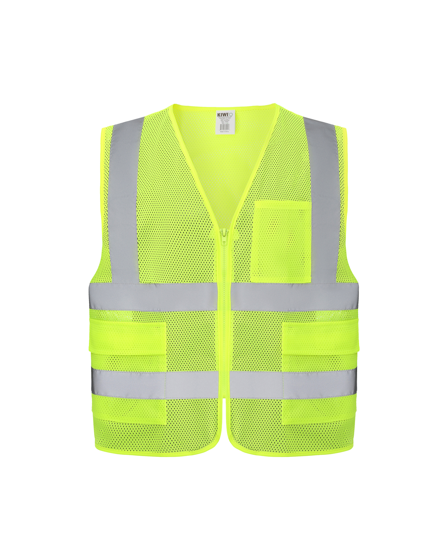 Kiwi High Visibility ANSI/ISEA 107-2020, Type R, Class 2 Dual Band Neon Safety Vest [R70300]