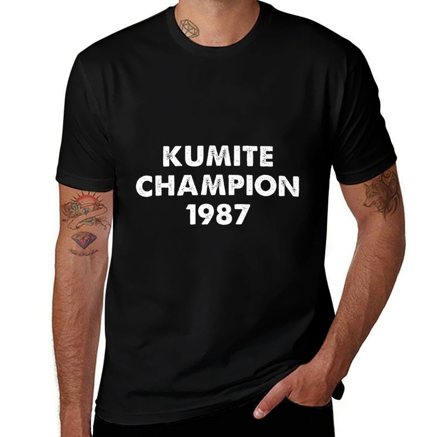KUMITE CHAMPION 1987 Funny Viral Karate Video Meme Kung Fu Premium  Trendy Pattern T-Shirt
