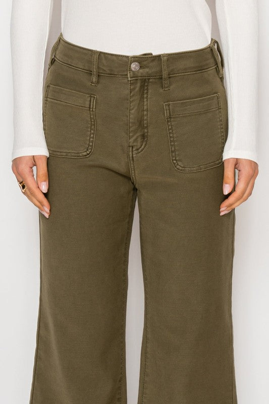 AT2113PZOV - HIGH RISE CROP PALAZZO PFD JEANS