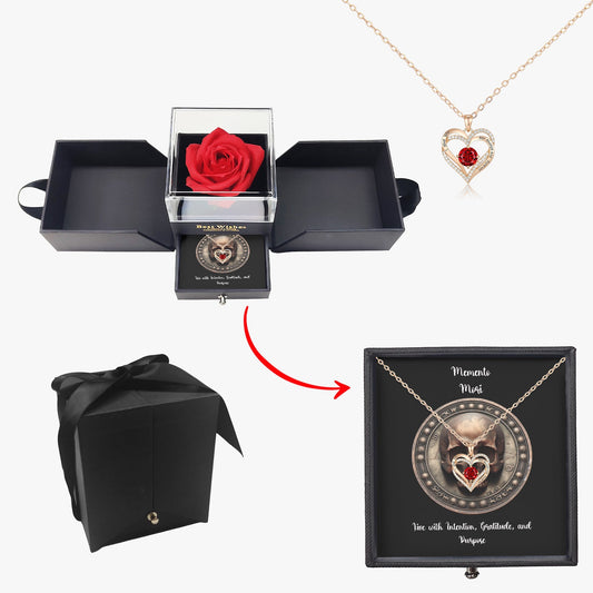 Heart Birthstone Necklace - "Memento Mori"