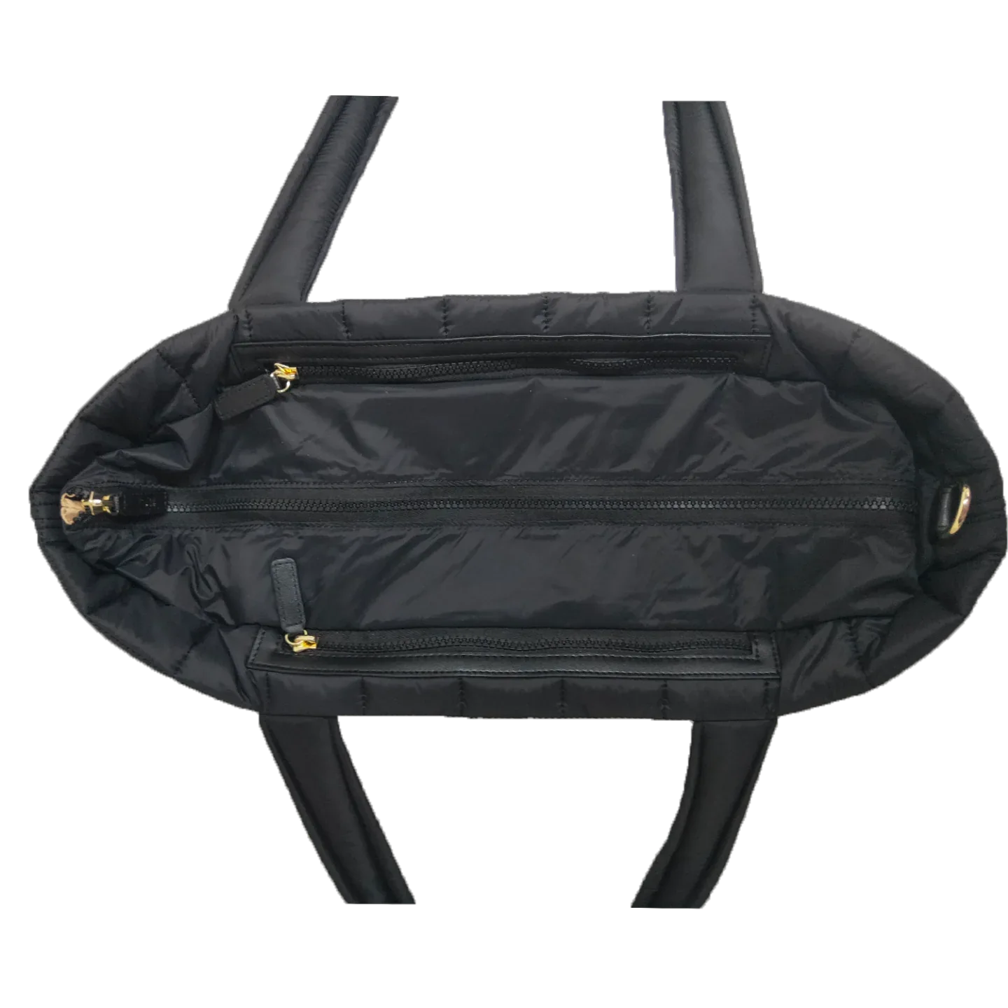 Quilted Nylon Tote – Lightweight, Triple-Zip, Travel & Work Ready