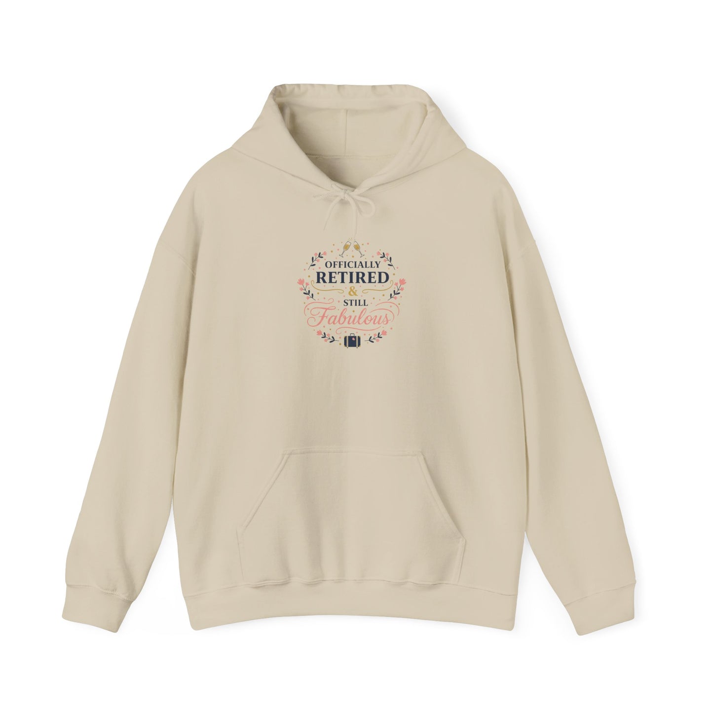 Retired Lady Floral Crest Hoodie | retirement gifts for women, personalized retirement gifts