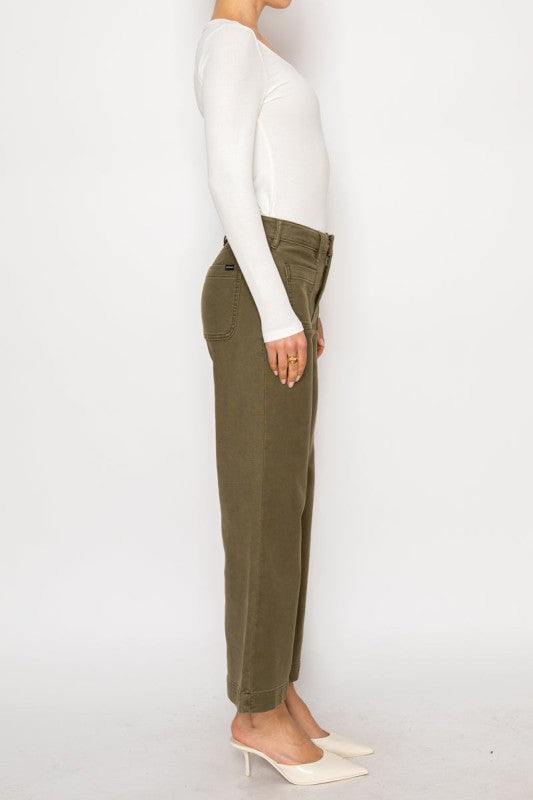 AT2113PZOV - HIGH RISE CROP PALAZZO PFD JEANS