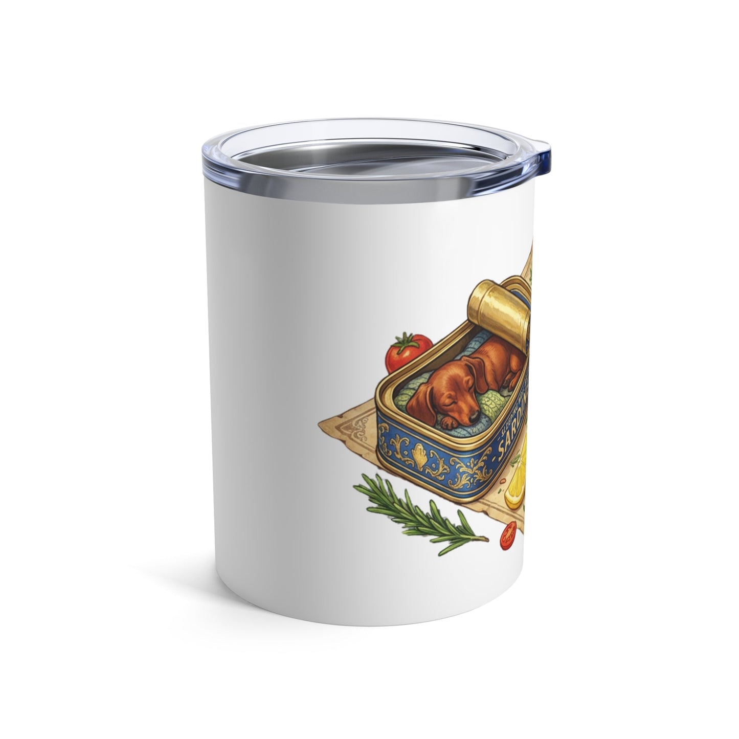 Tinned Fish Pups - Sleepy Sardine Dachshunds 12oz Short Tumbler