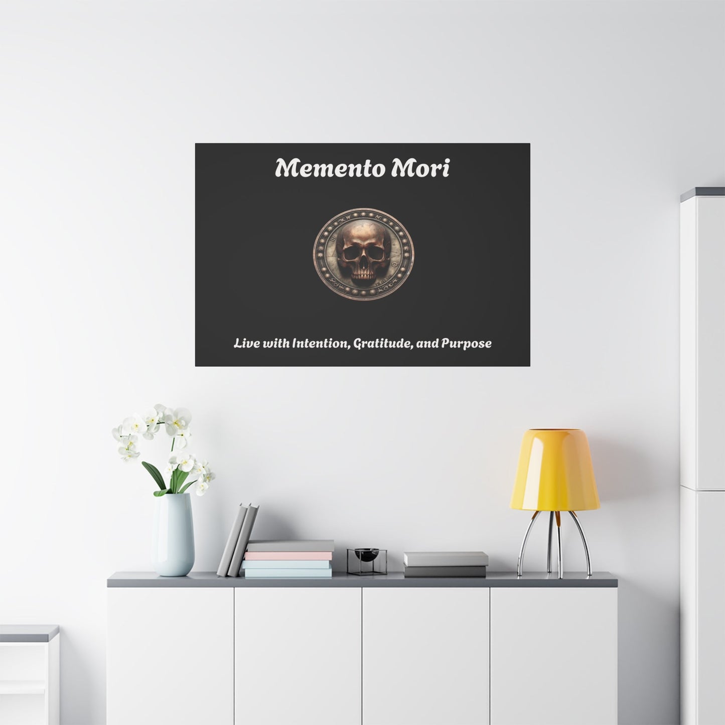 "Memento Mori" Matte Canvas - Inspirational Wall Art -"Live with Intention, Gratitude, and Purpose"