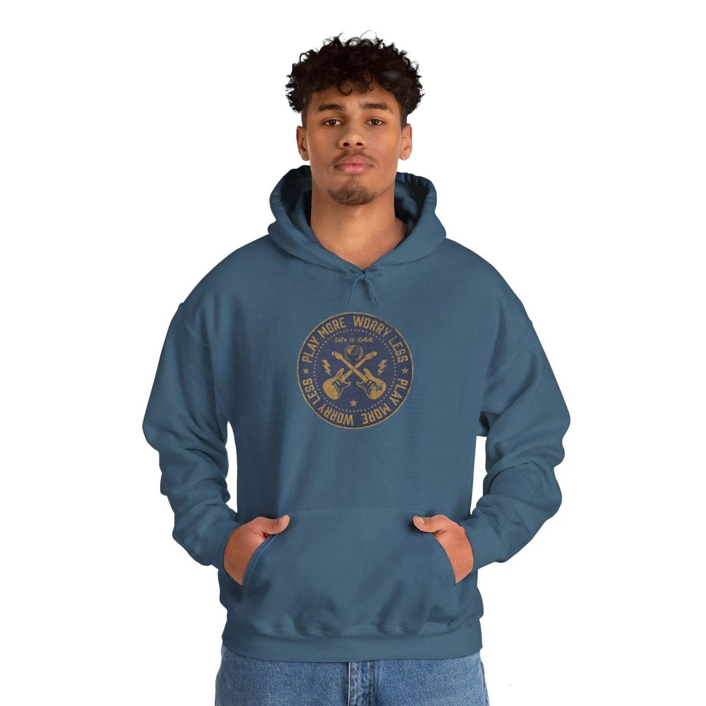 Life is dead.® Play More, Worry Less Hoodie