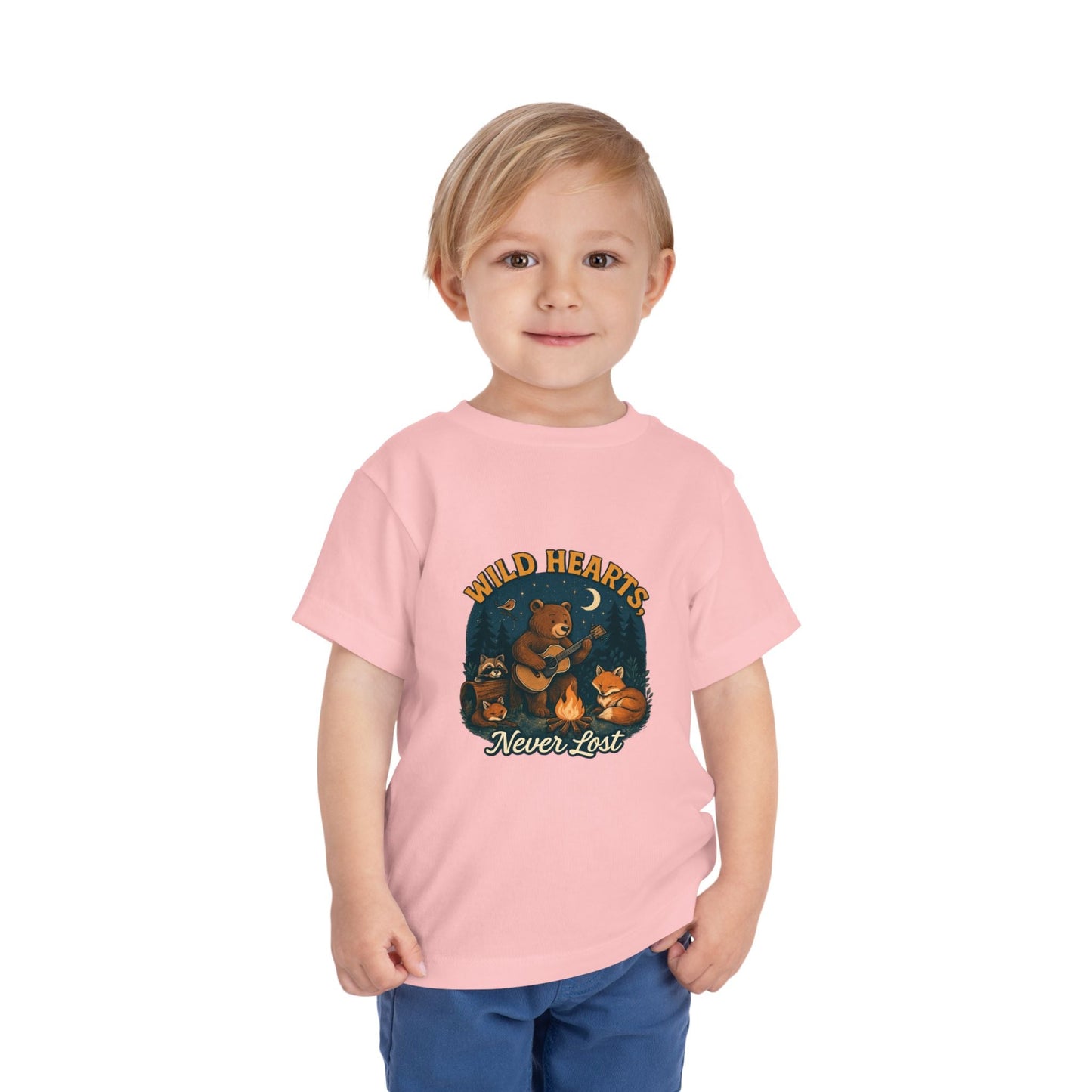 "Wild Hearts Never Lost" Bear Guitar Campfire - Toddler Tee