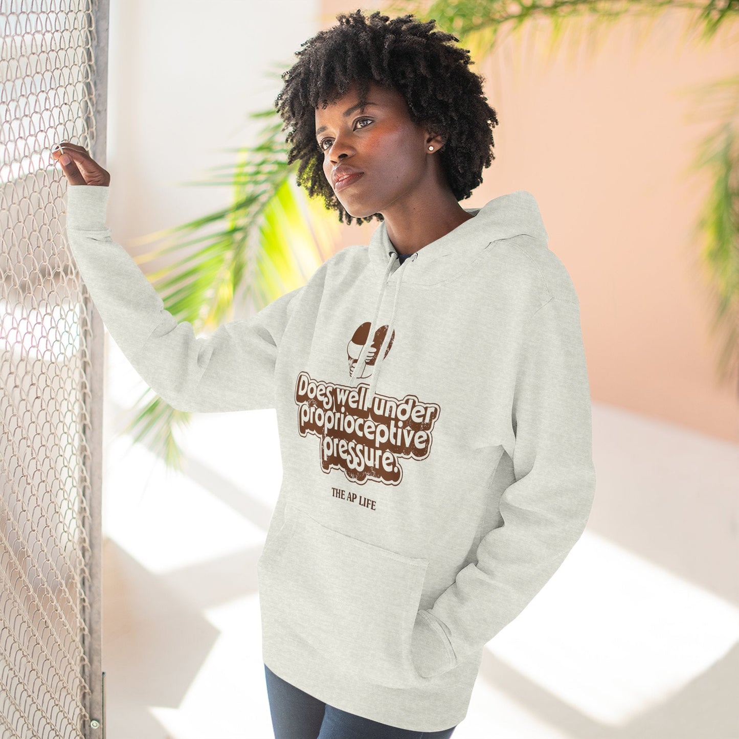 Does Well Under Proprioceptive Pressure - Sensory Input - Three-Panel Fleece Hoodie
