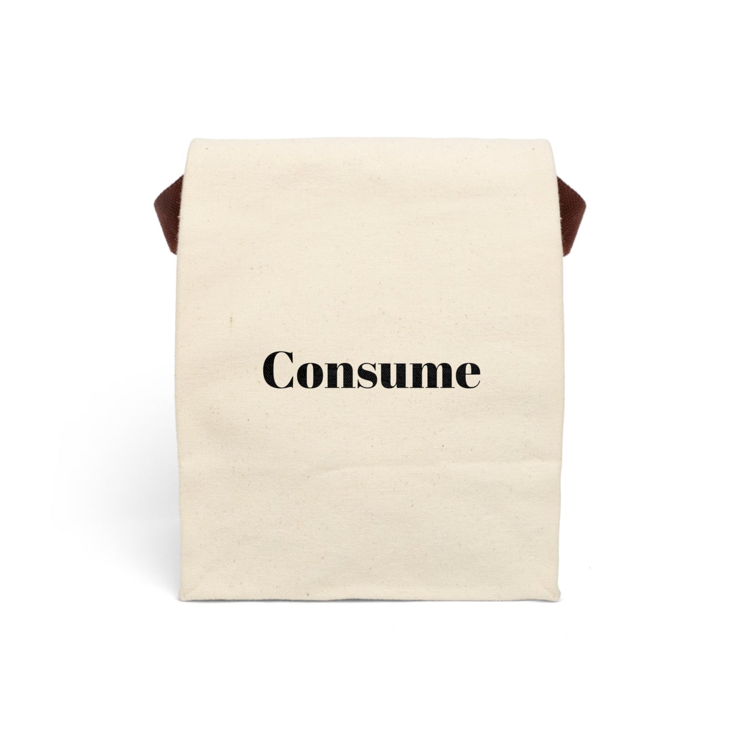 Canvas Lunch Bag With Strap - "Consume"