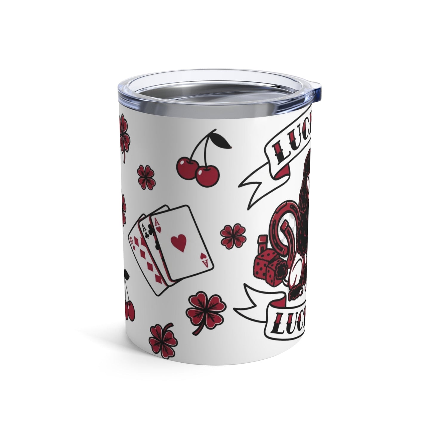 Tattoo Parlor Pups - Feeling Lucky 12oz Short Tumbler