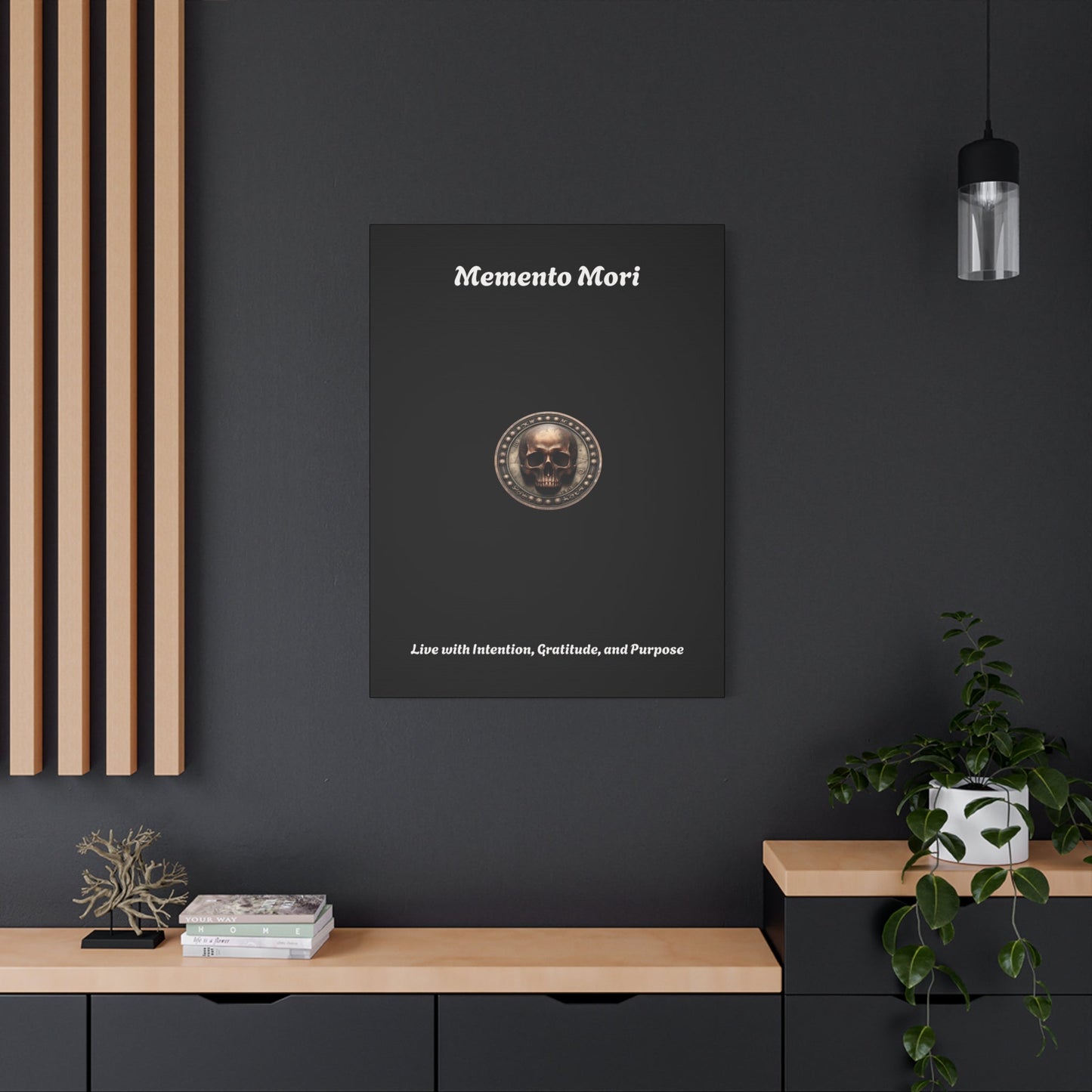 "Memento Mori" Matte Canvas - Inspirational Wall Art -"Live with Intention, Gratitude, and Purpose"