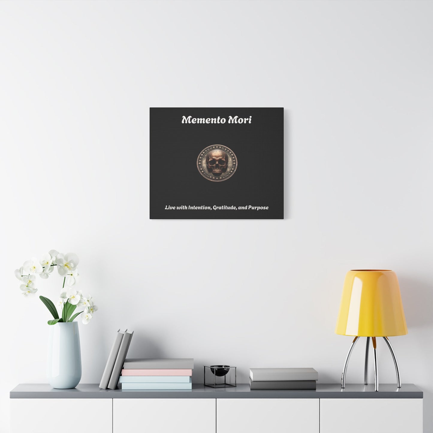 "Memento Mori" Matte Canvas - Inspirational Wall Art -"Live with Intention, Gratitude, and Purpose"