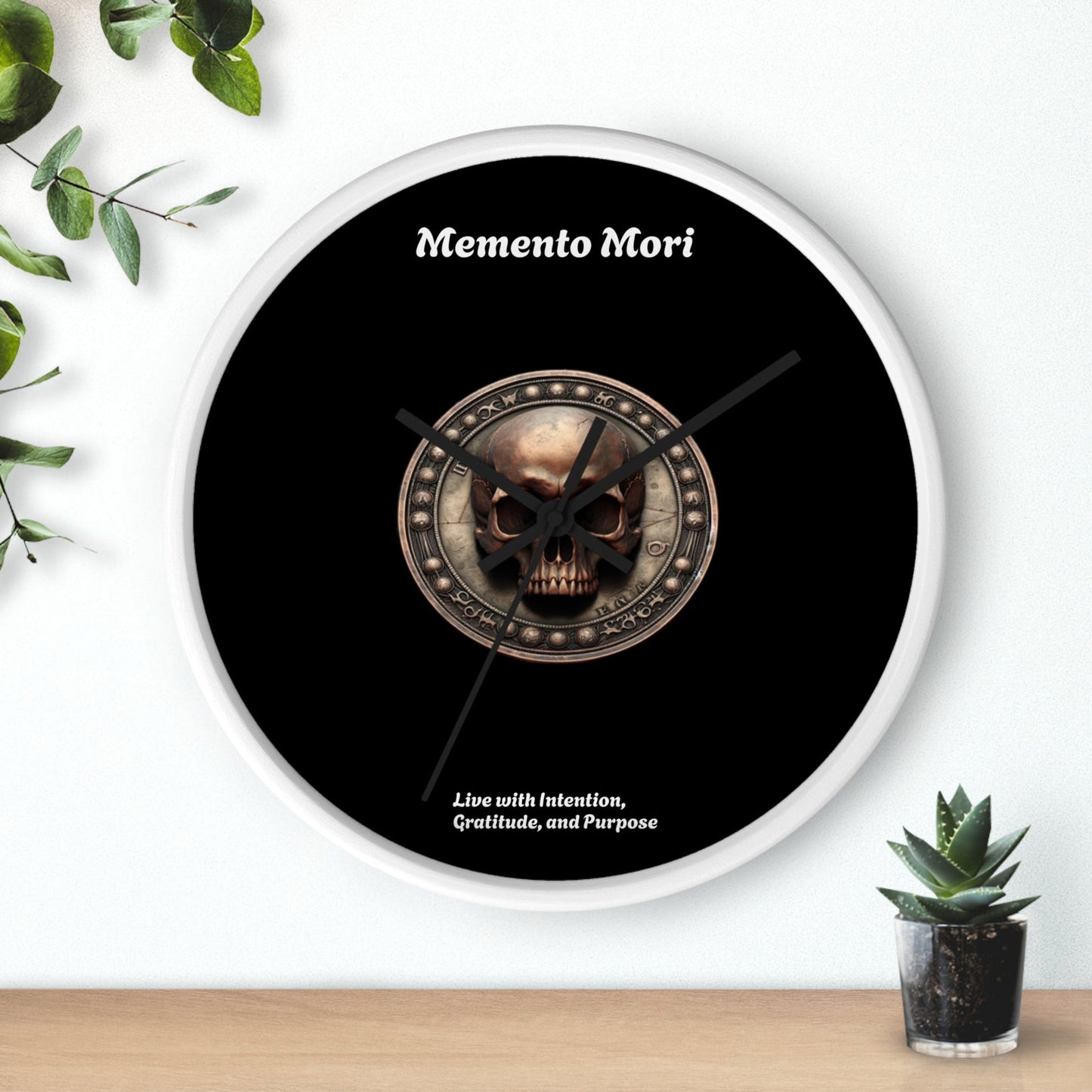 "Memento Mori" Wall Clock - Symbol of Intention, Gratitude, and Purpose