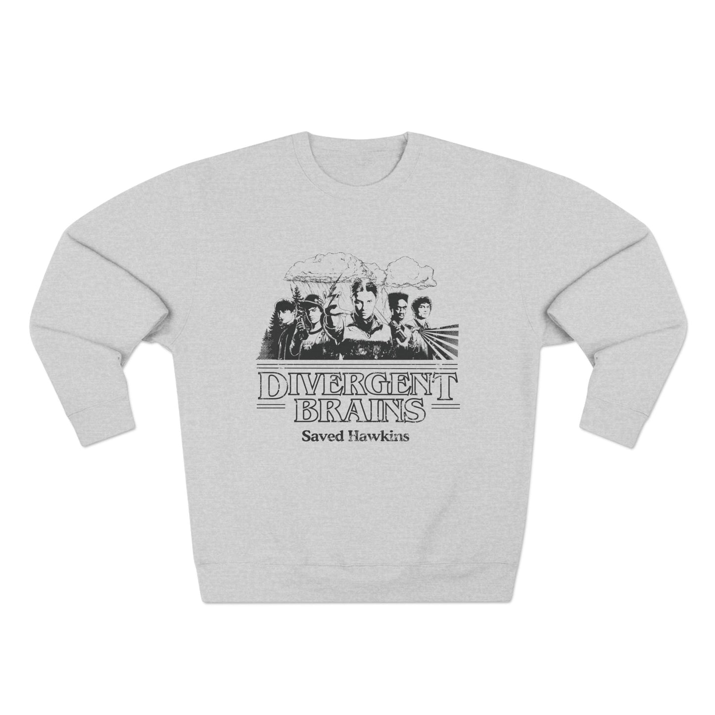 Divergent Brains Saved Hawkins - Adult Unisex Crewneck Sweatshirt