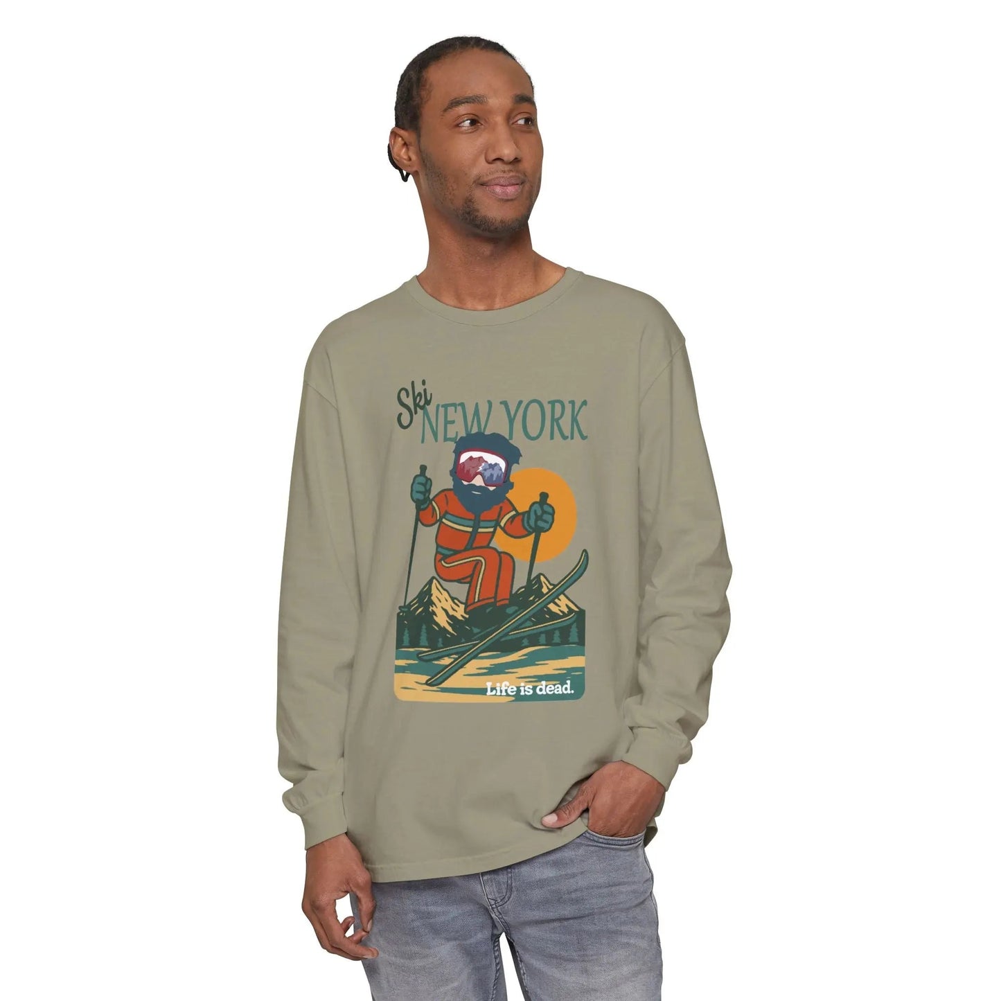 Ski New York - Life is dead.® Mountain Collection Garment-Dyed Long Sleeve T-Shirt
