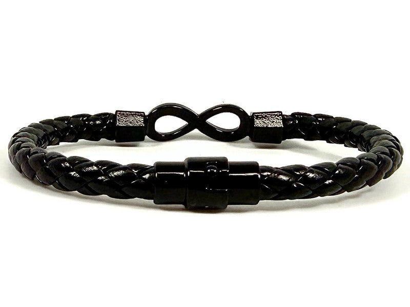 Infinity Leather Bracelet with Magnetic Clasp