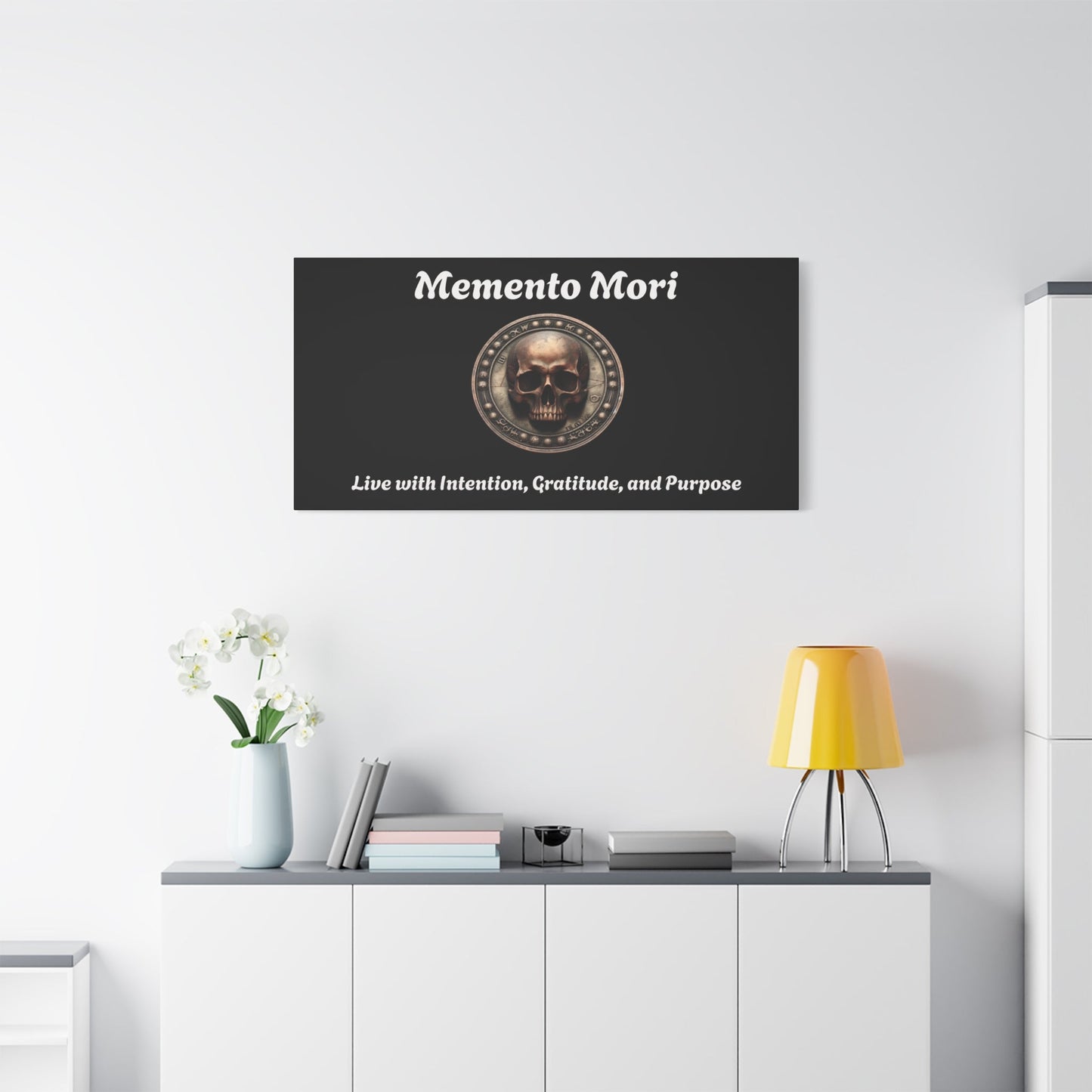 "Memento Mori" Matte Canvas - Inspirational Wall Art -"Live with Intention, Gratitude, and Purpose"