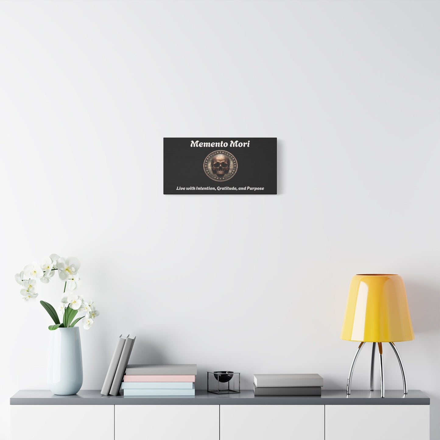 "Memento Mori" Matte Canvas - Inspirational Wall Art -"Live with Intention, Gratitude, and Purpose"