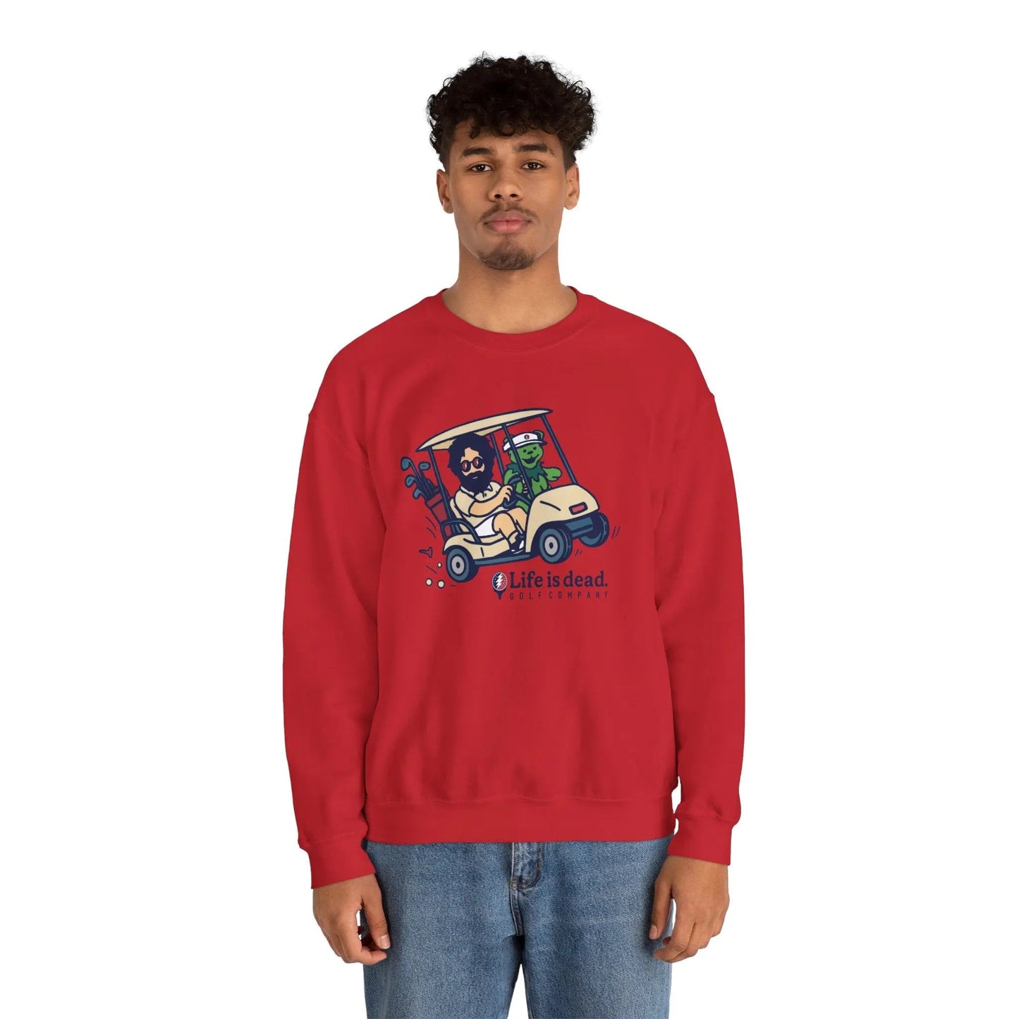 Joy Ridin' Jerry and The Bear | Life is dead.® Crewneck | Grateful Dead
