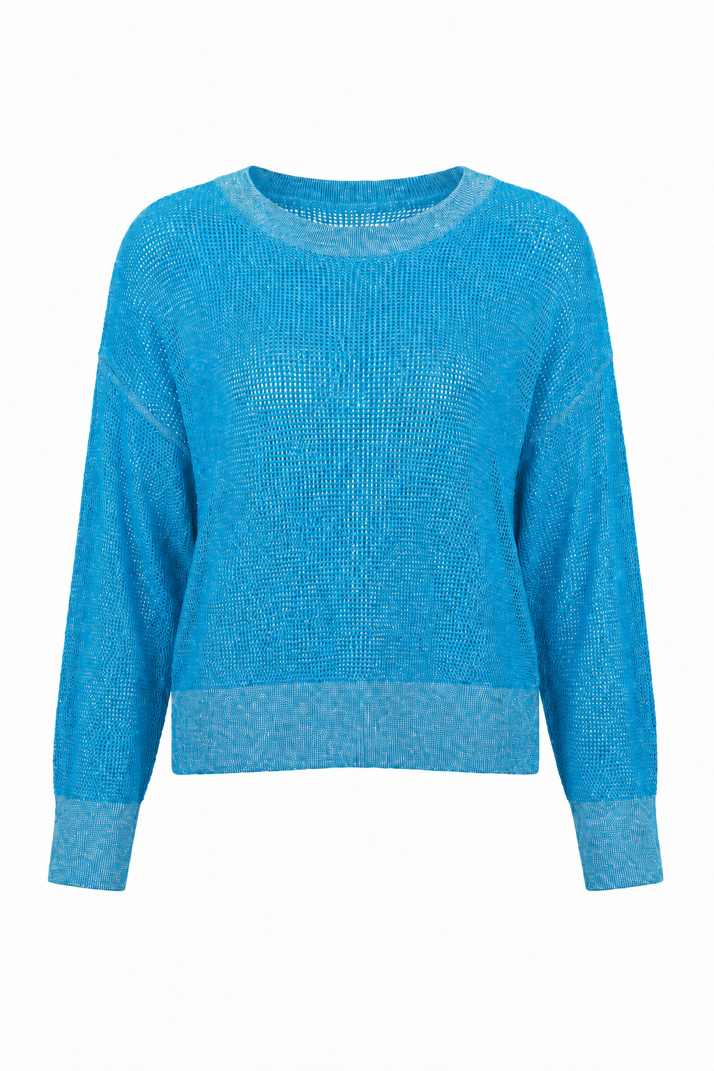 Pima Cotton Metallic Mini Seed Stitch - Capri/Silver