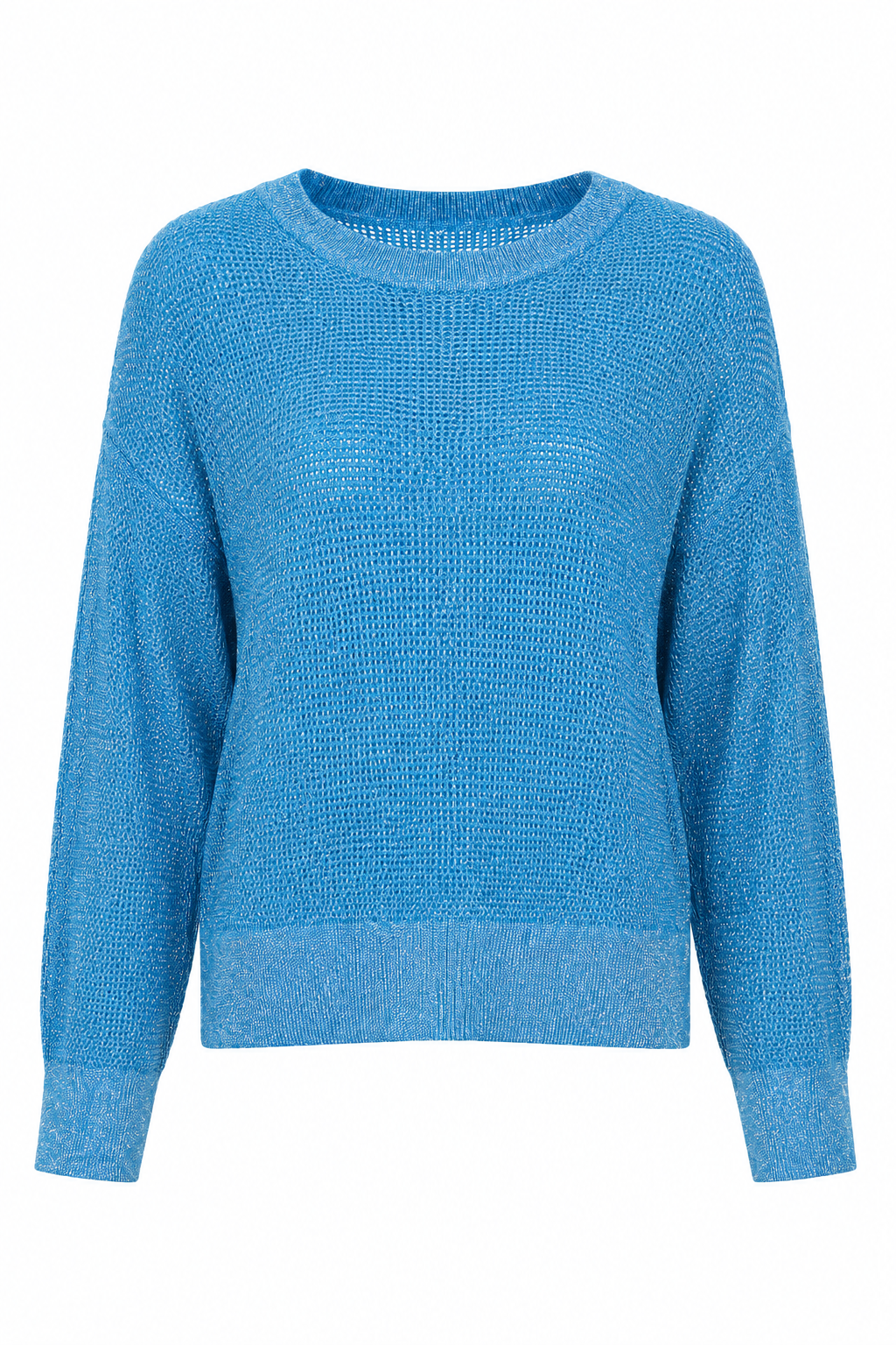 Pima Cotton Metallic Mini Seed Stitch - Peacock/Silver