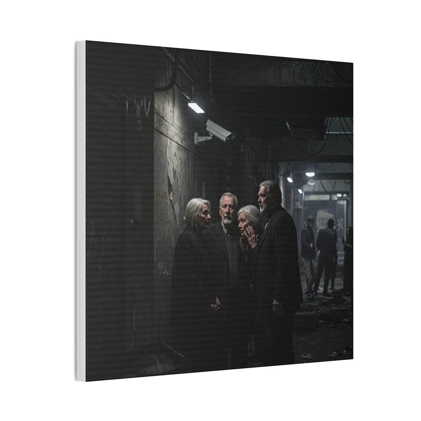 Mood-Infused Canvas Art Print - Urban Gathering Scene