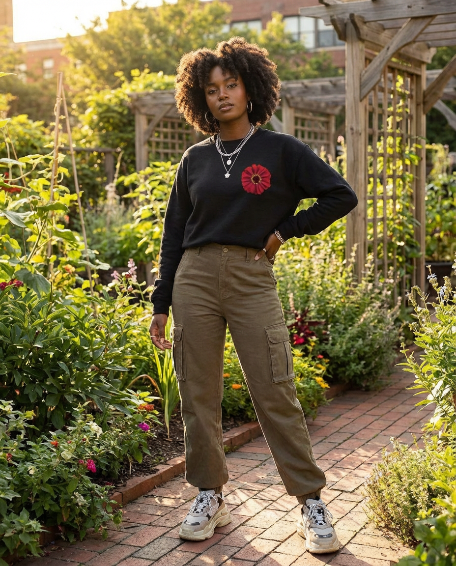 Zinnia Floral Vibrant, Floral Red Zinnia, Flower, Moss Apparel, Unisex Crewneck Sweatshirt