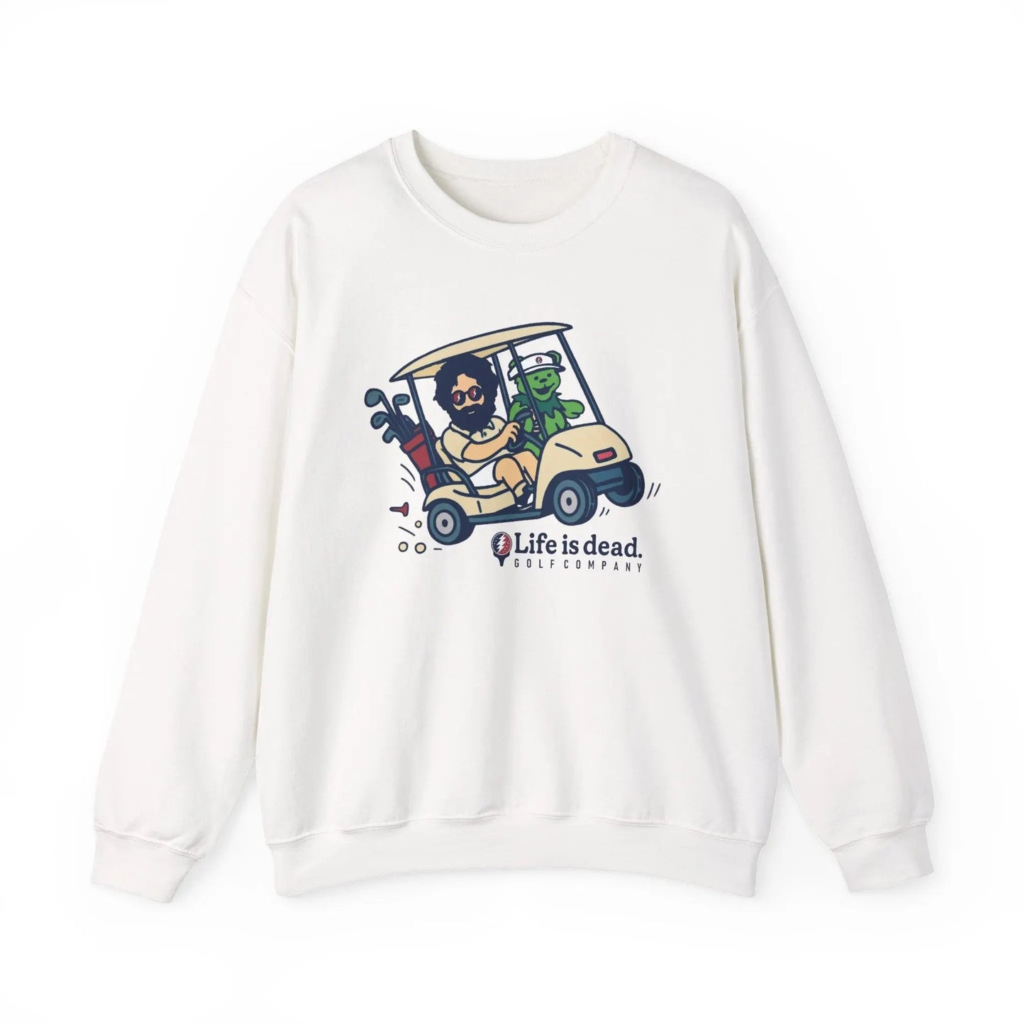 Joy Ridin' Jerry and The Bear | Life is dead.® Crewneck | Grateful Dead