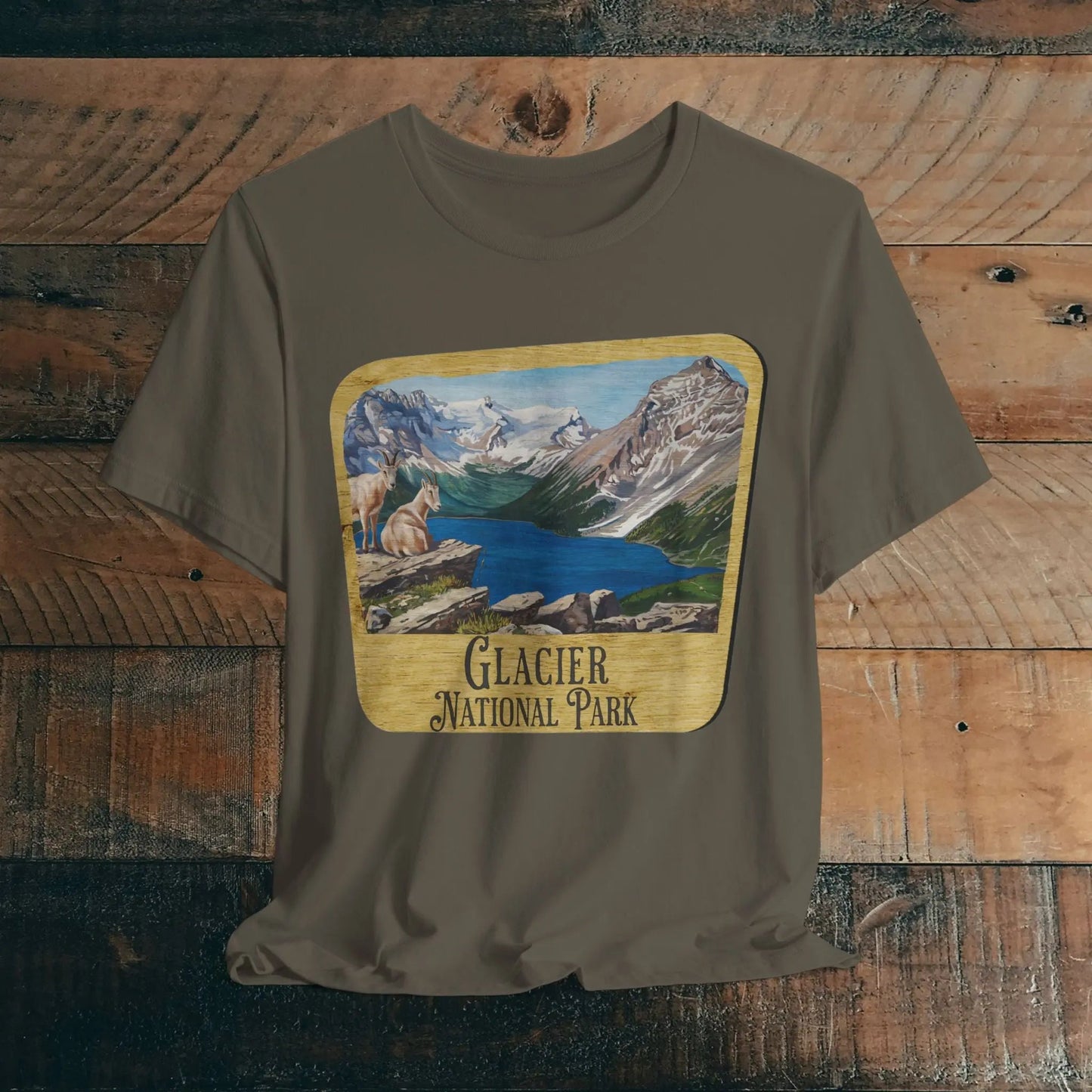Glacier National Park T-Shirt Wood Sign