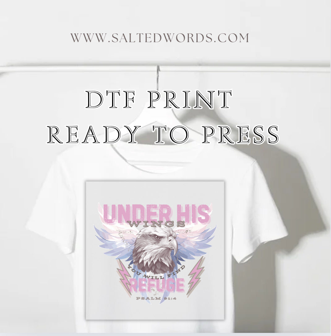 Under His Wings ORIGINAL DESIGN DTF Transfer