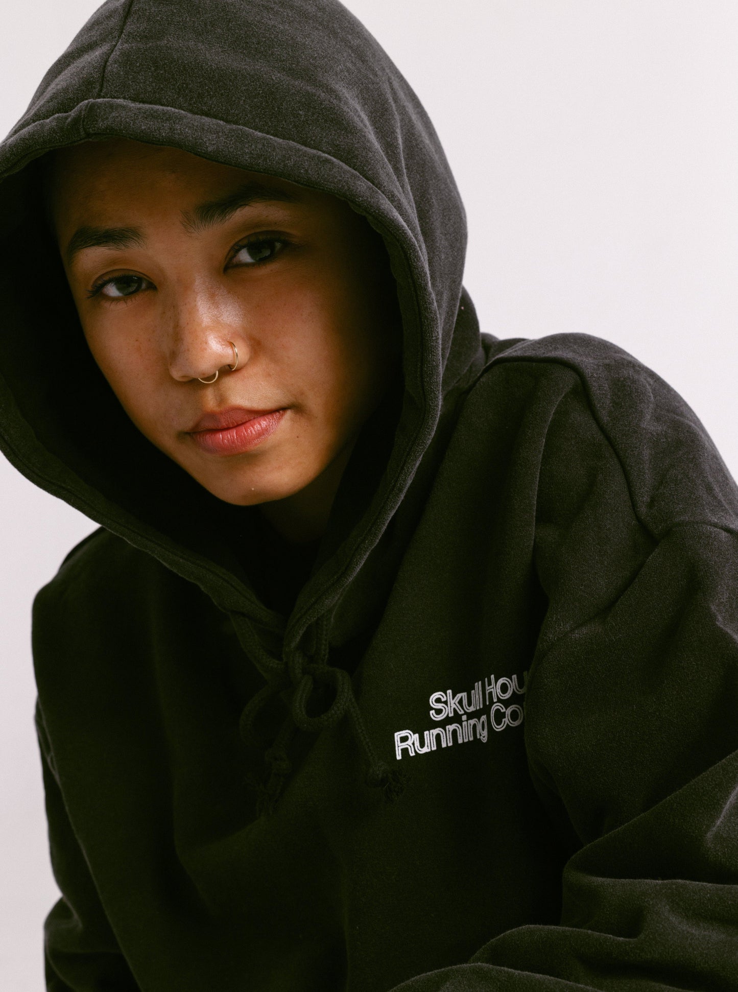 'DIMENSIONS' HOODIE, UNISEX - WASHED BLACK