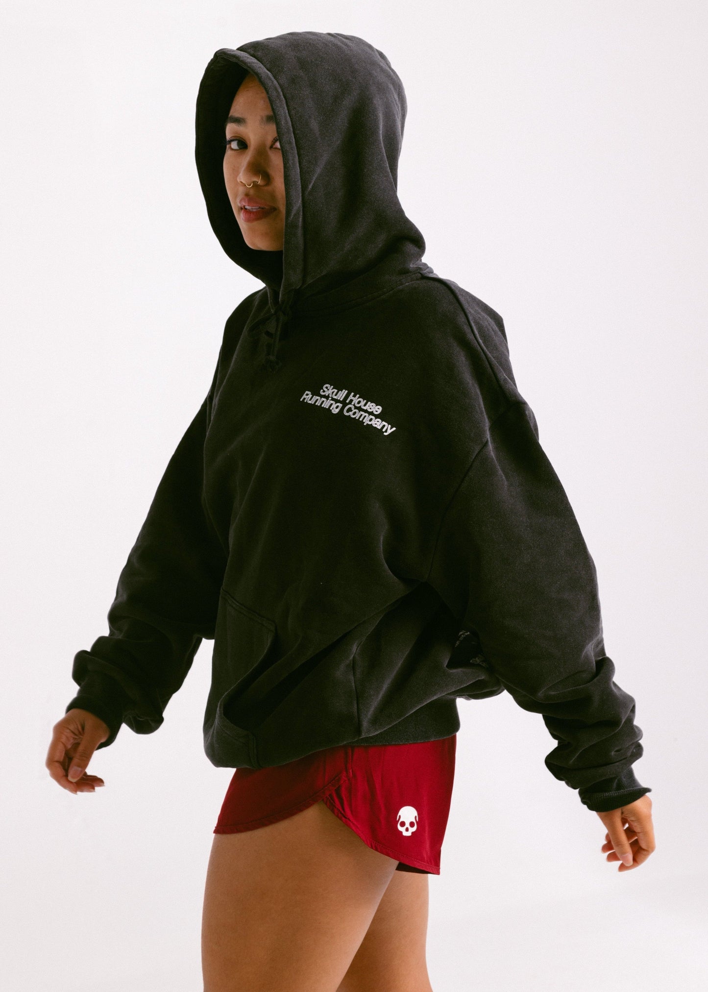 'DIMENSIONS' HOODIE, UNISEX - WASHED BLACK