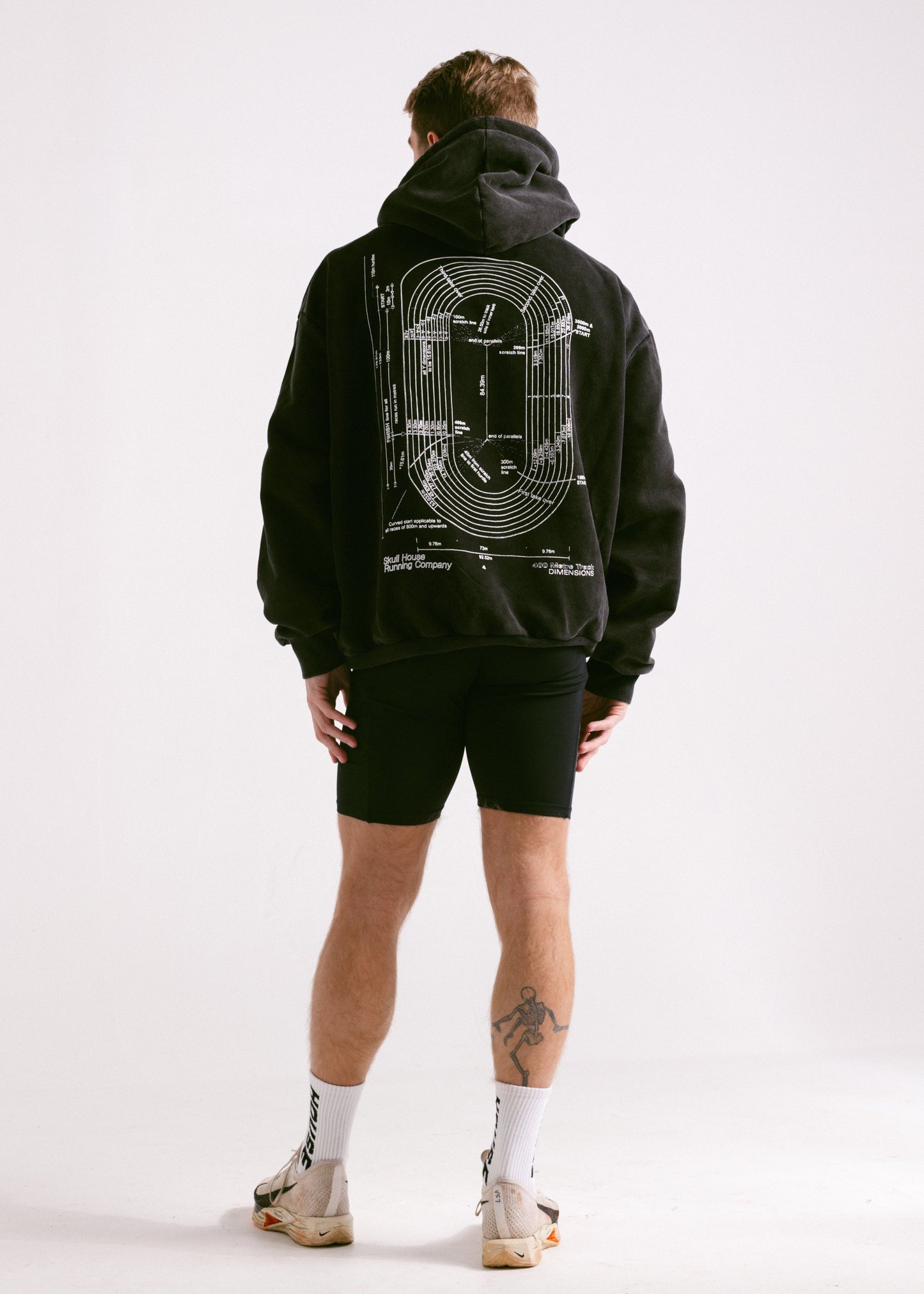 'DIMENSIONS' HOODIE, UNISEX - WASHED BLACK