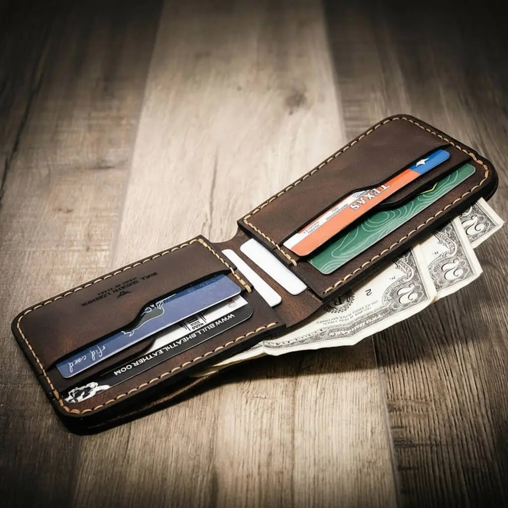 Rio Grande Bifold Wallet - Full Grain Leather | Handmade in Texas