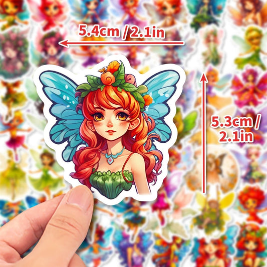 50 Fairy Vinyl Stickers – Waterproof, UV-Proof, No Duplicate Set