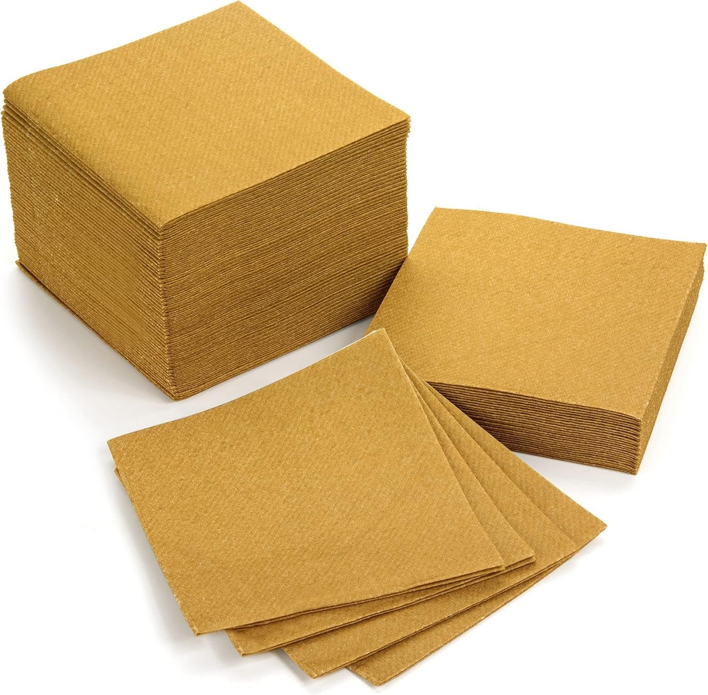 Eco-Friendly Linen-Feel Cocktail Napkins – Premium Disposable Beverage Napkins, Reusable & Biodegradable (4.75"x4.75" Folded, 50-Pack)