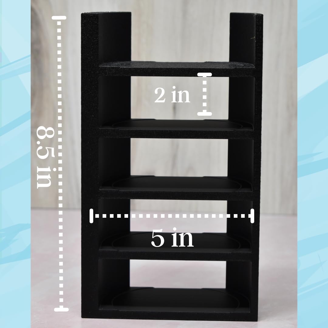 Lid Organizer Compatible With Stanley Cup Lids | 5 Lid Organizer for Cabinets or Kitchen Counter | Includes Straws Storage | Made in USA