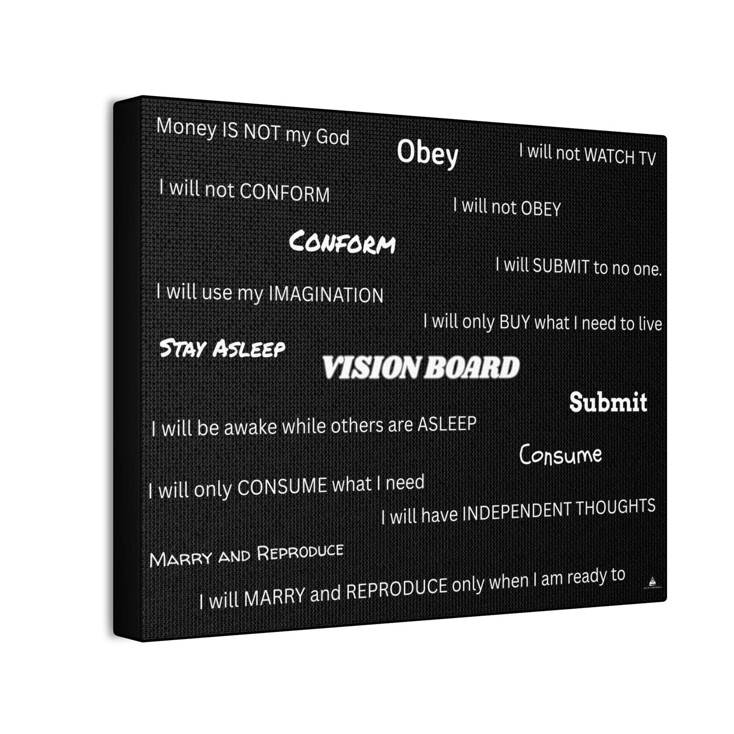Vision Board Canvas Art - Motivational Wall Decor for Dreamers