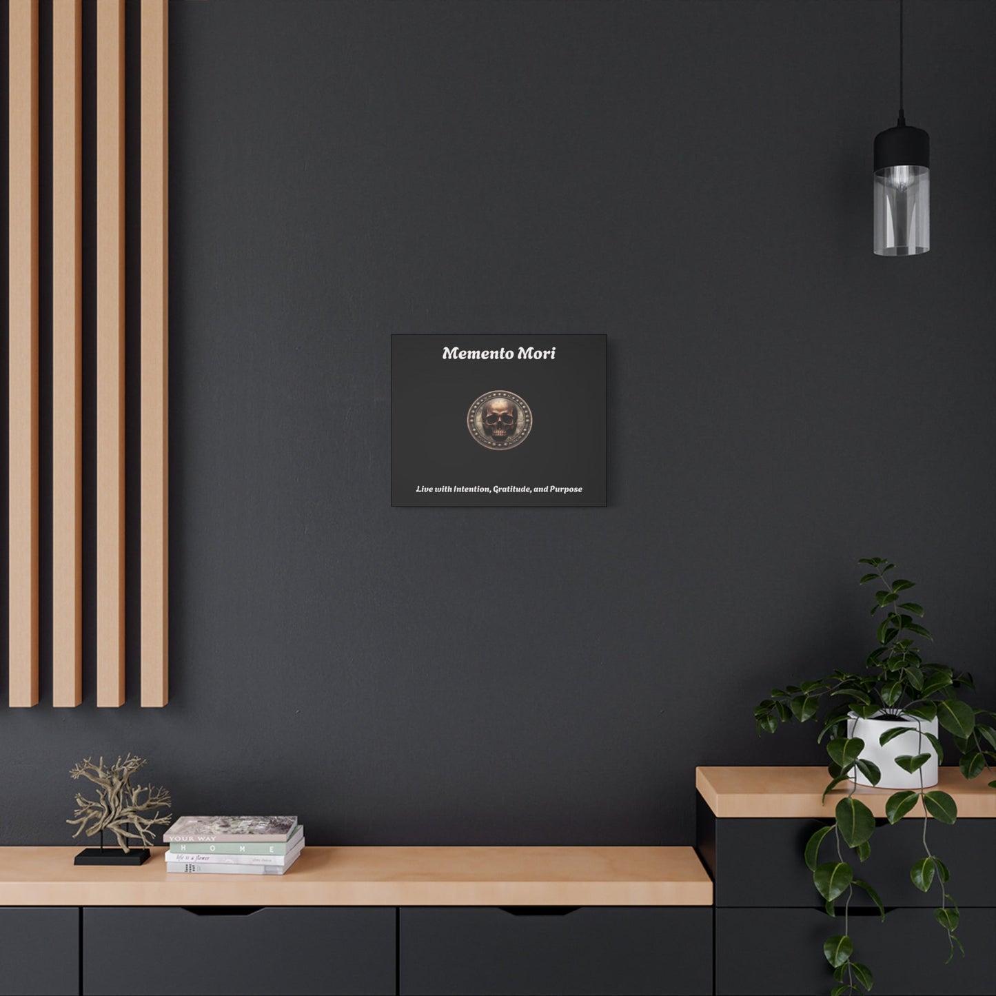 "Memento Mori" Matte Canvas - Inspirational Wall Art -"Live with Intention, Gratitude, and Purpose"