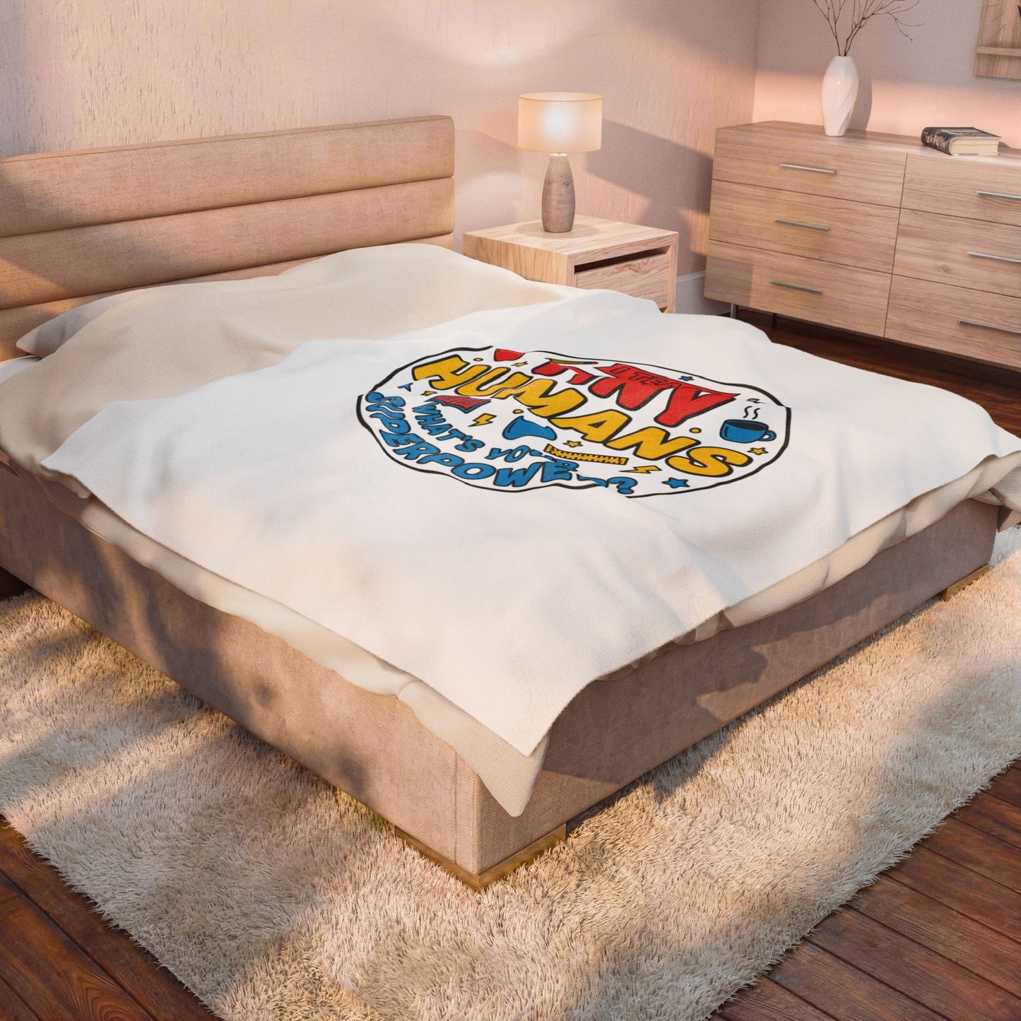 Tiny Humans Superpower Velveteen Blanket | Teacher Appreciation, Classroom Throw