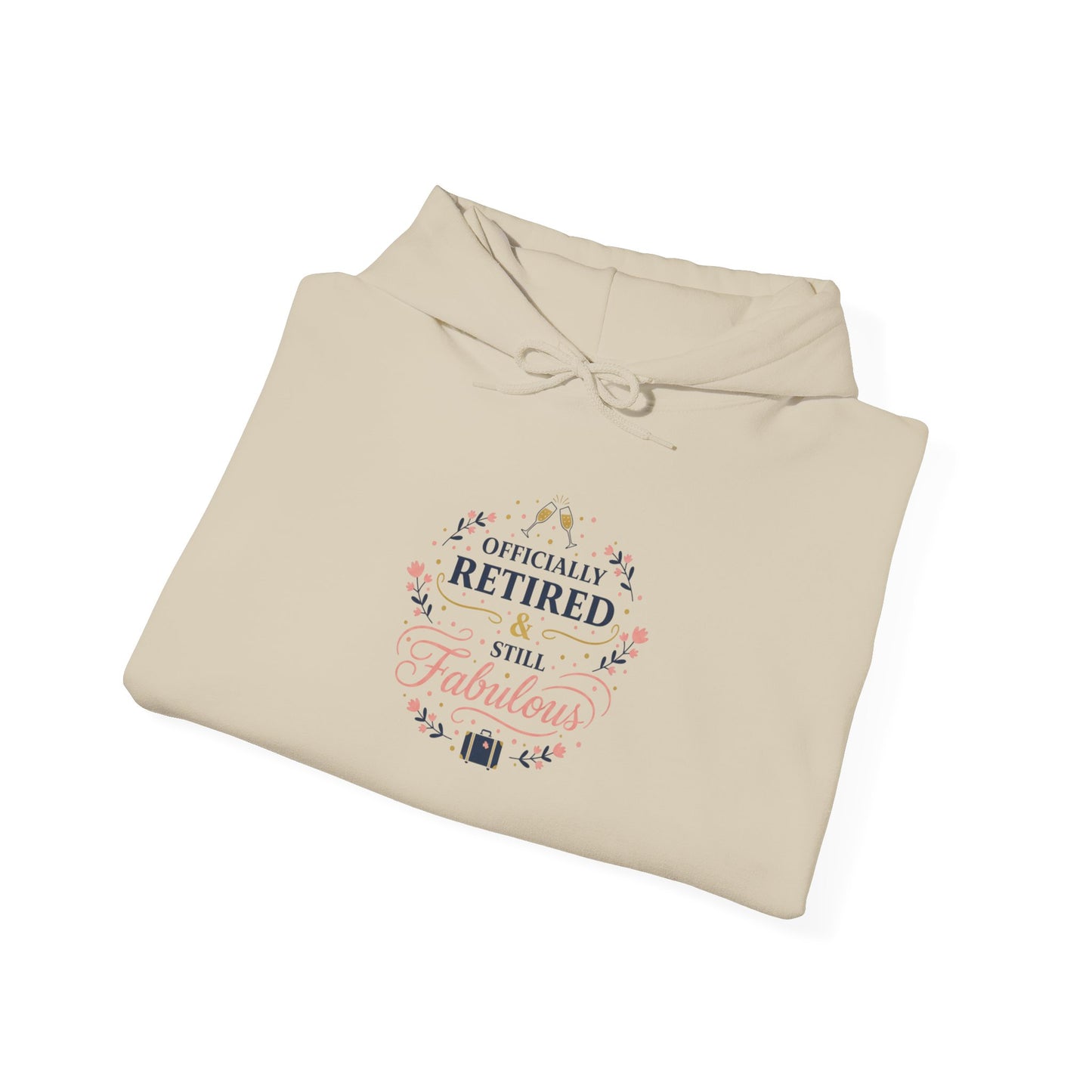 Retired Lady Floral Crest Hoodie | retirement gifts for women, personalized retirement gifts