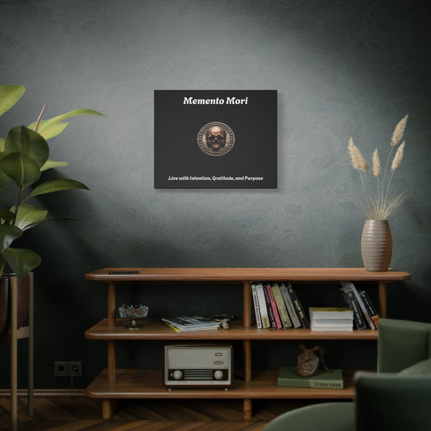"Memento Mori" Matte Canvas - Inspirational Wall Art -"Live with Intention, Gratitude, and Purpose"