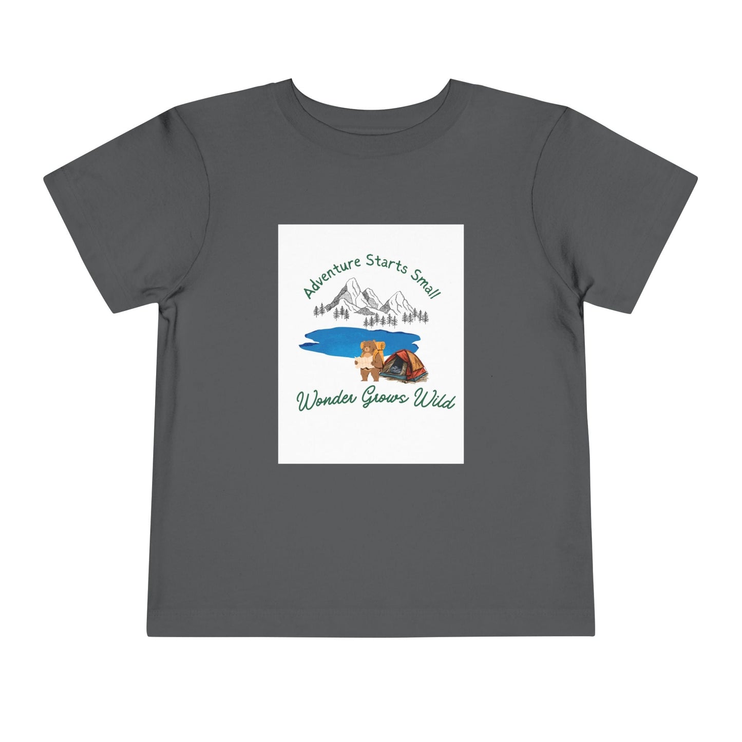 "Adventure Starts Small" Woodland Camper Graphic - Toddler Tee