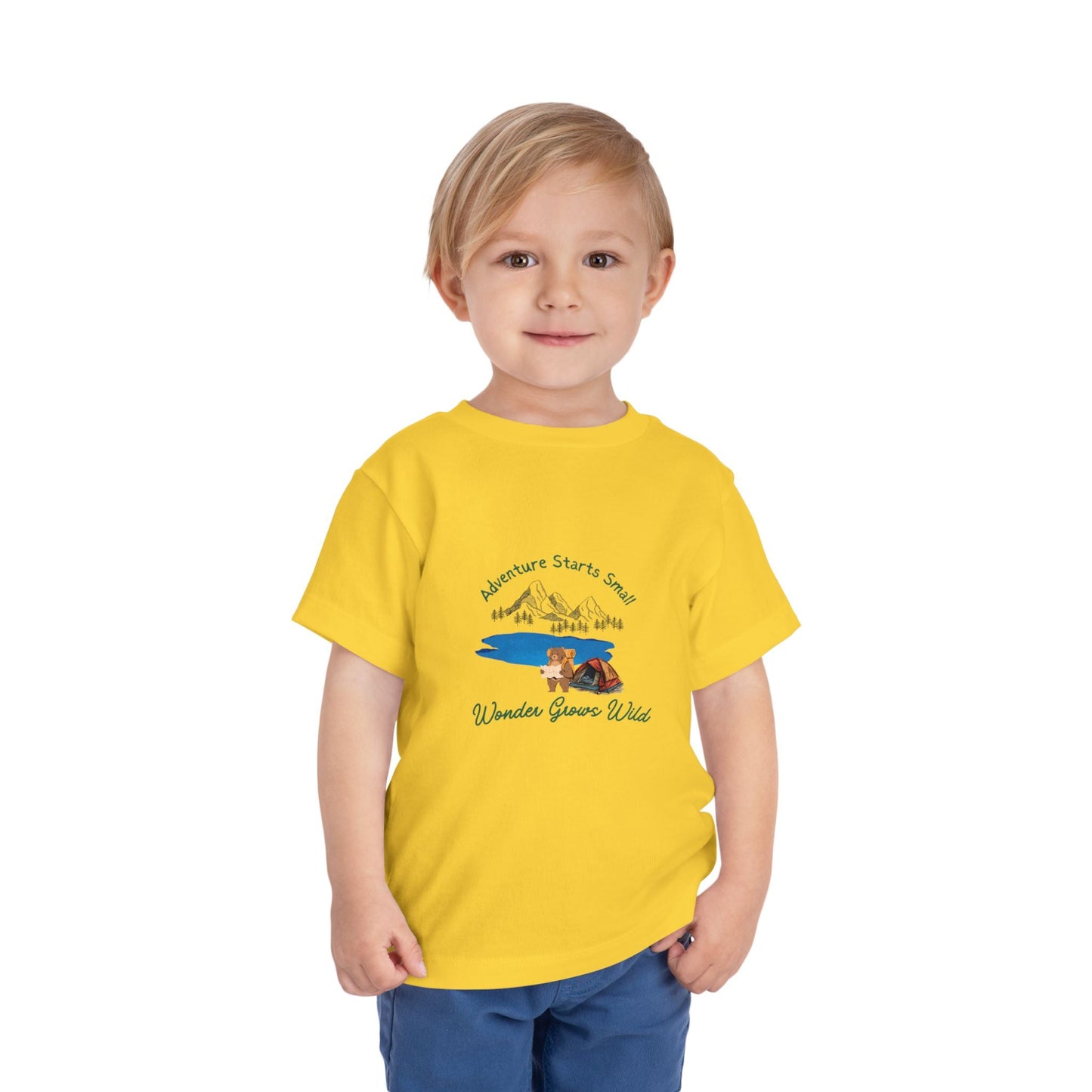 "Adventure Starts Small" Woodland Camper Graphic - Toddler Tee