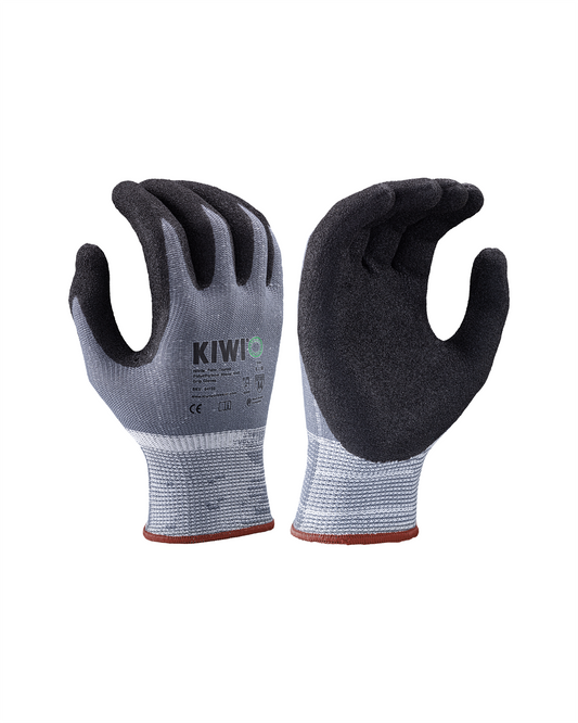 Kiwi A4 Cut Resistant Nitrile Palm Coated Polyethylene Blend Knit Grey Grip Gloves [R54100]