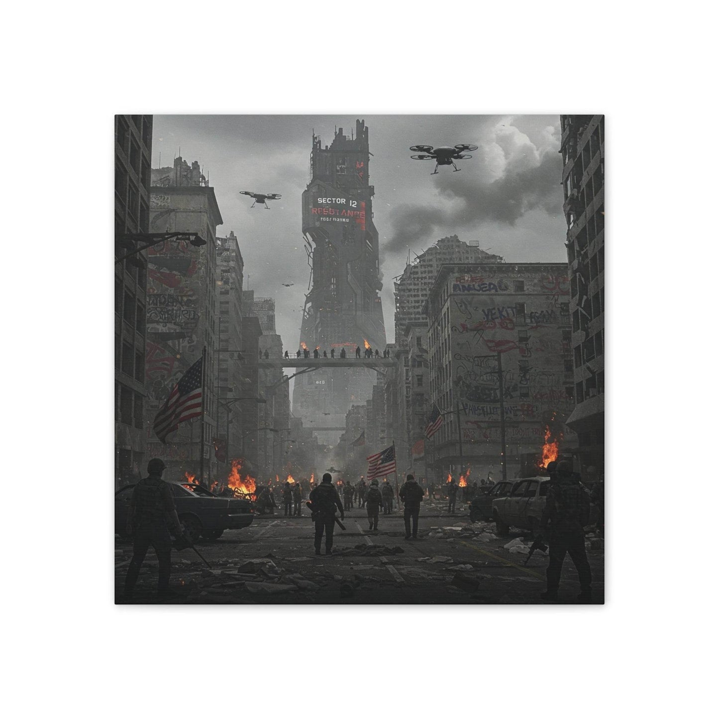 Dystopian Canvas Wall Art - Urban Apocalypse