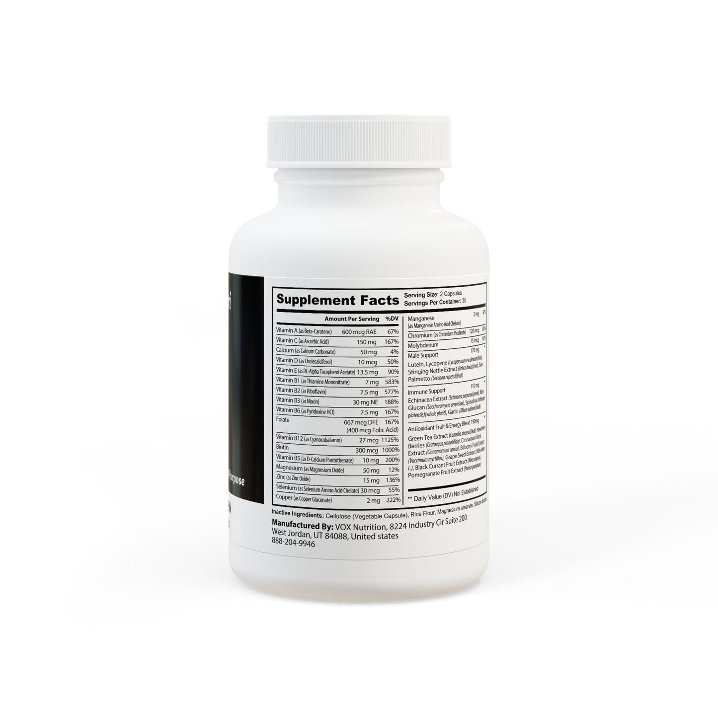 Multivitamin for Men Supplement (60 Capsules) - "Memento Mori"