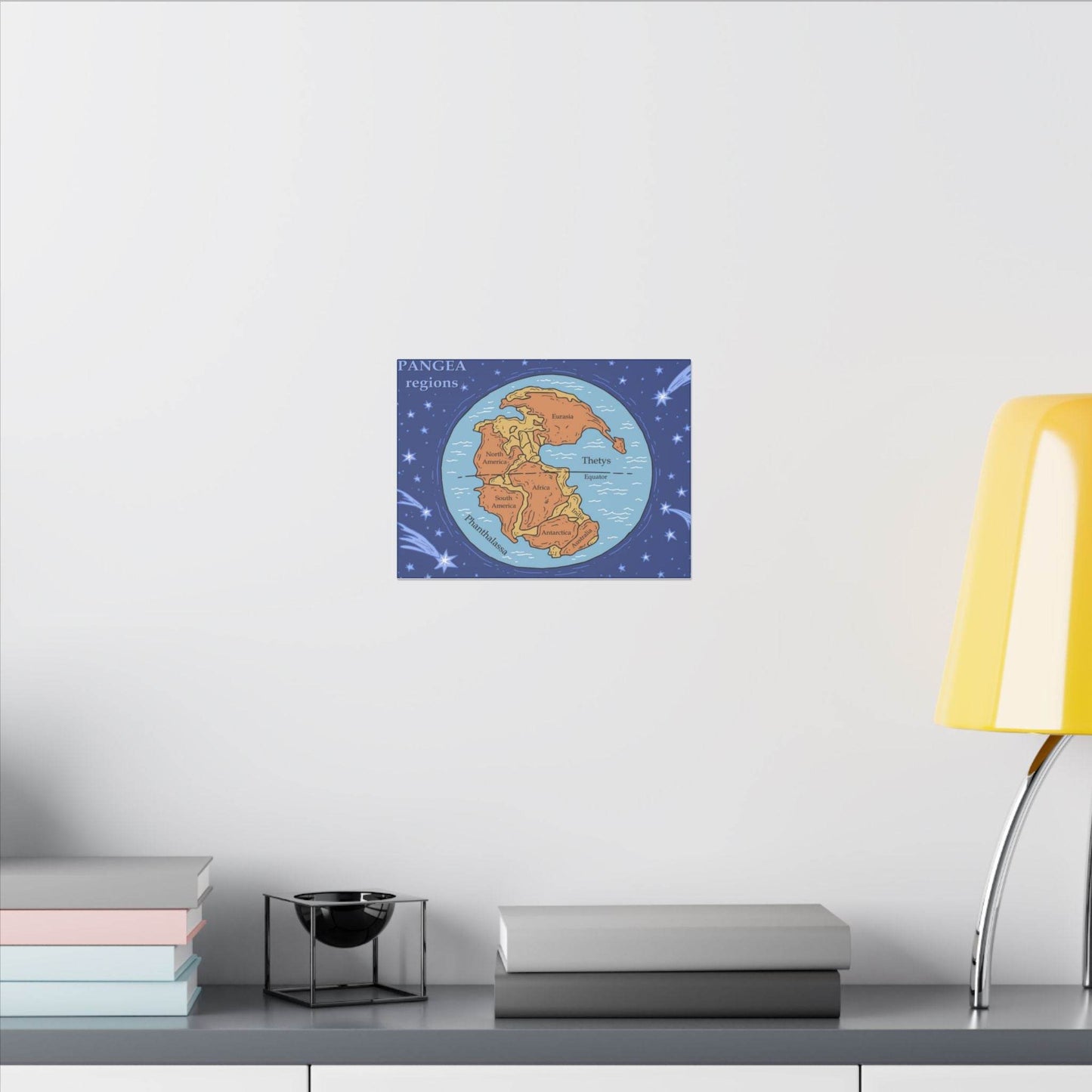 Pangea Regions Canvas Print - Educational Wall Art for Geography Lovers